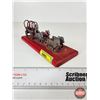 Image 2 : Cast Lead Covered Wagon w/4 Horse Team on Wooden Platform (Horse Team and Wagon Measures : 8"L)