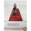 Image 3 : Cast Lead Covered Wagon w/4 Horse Team on Wooden Platform (Horse Team and Wagon Measures : 8"L)