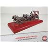 Image 4 : Cast Lead Covered Wagon w/4 Horse Team on Wooden Platform (Horse Team and Wagon Measures : 8"L)