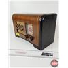 Image 10 : Philco Radio : Wood Waterfall Design : (Battery Dead Not Tested) (Measures : 8"H x 12-1/2" W x 6"D)