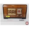 Image 2 : Philco Radio : Wood Waterfall Design : (Battery Dead Not Tested) (Measures : 8"H x 12-1/2" W x 6"D)