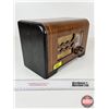 Image 4 : Philco Radio : Wood Waterfall Design : (Battery Dead Not Tested) (Measures : 8"H x 12-1/2" W x 6"D)