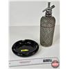 Image 1 : Seltzer Bottle & Glass Ashtray (Bottle Measures : 13"H)
