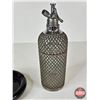 Image 3 : Seltzer Bottle & Glass Ashtray (Bottle Measures : 13"H)
