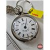 Image 2 : Key Wound Antique Ladies Watch :  (0.800 Silver Purity Hallmark) (Possibly Swiss Made) (Note : Minut