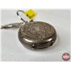 Image 9 : Key Wound Antique Ladies Watch :  (0.800 Silver Purity Hallmark) (Possibly Swiss Made) (Note : Minut