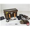 Image 1 : Vintage Photography Kit : Cameras ; Filters ; Telephoto Lens ; etc. (Case Measures : 9-1/2"H x 15"W 