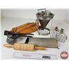 Image 1 : Vintage Baking/Kitchen Utensils : Rolling Pins ; Flour Sifter ; Pastry Cutter ; etc