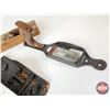 Image 7 : Variety of Antique Wood Plane Frames , Handles & Blades , etc.