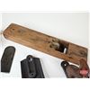 Image 8 : Variety of Antique Wood Plane Frames , Handles & Blades , etc.