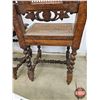 Image 9 : Carved Oak Chairs (2) : Barley Twist Legs : Rattan Seat & Back (Each Measures : 43"H x 18"W x 18"D)