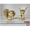 Image 1 : Cherub Angel Statues (2) : Sleeping Angel & Seated Angel (Tallest Measures : 6"H)