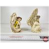 Image 2 : Cherub Angel Statues (2) : Sleeping Angel & Seated Angel (Tallest Measures : 6"H)