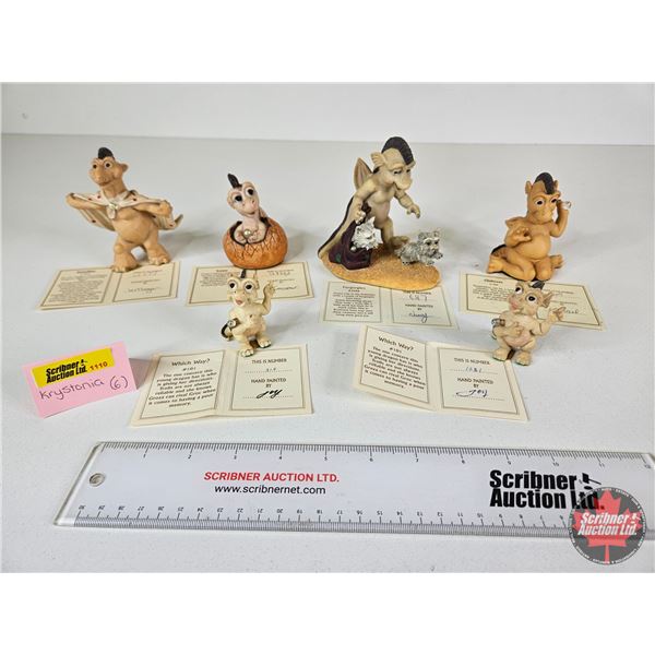 THE WORLD OF KRYSTONIA Figurines w/Swarovski Crystal (6): Panton International Stoke-On-Trent Englan