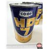 Image 2 : CO-OP HD7 OIL CANS (9) (6 Full) (All Measure : 6-1/2"H x 4"Dia)