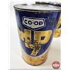 Image 3 : CO-OP HD7 OIL CANS (9) (6 Full) (All Measure : 6-1/2"H x 4"Dia)