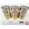 Image 1 : ESSO EXTRA Multigrade Motor Oil Cans (3) (Full) (All Measure : 6-1/2"H x 4"Dia)