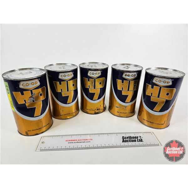 CO-OP HD7 OIL CANS (5) (Full) (All Measure : 6-1/2"H x 4"Dia)