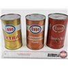 Image 1 : ESSO OIL CANS (3) : - EXTRA Multigrade - Automatic Transmission Fluid - Mineralube (All Measure : 6-