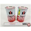 Image 1 : IH Engine Oil Cans (2) : Low Ash (Both Measures : 6-1/2"H x 4"Dia)