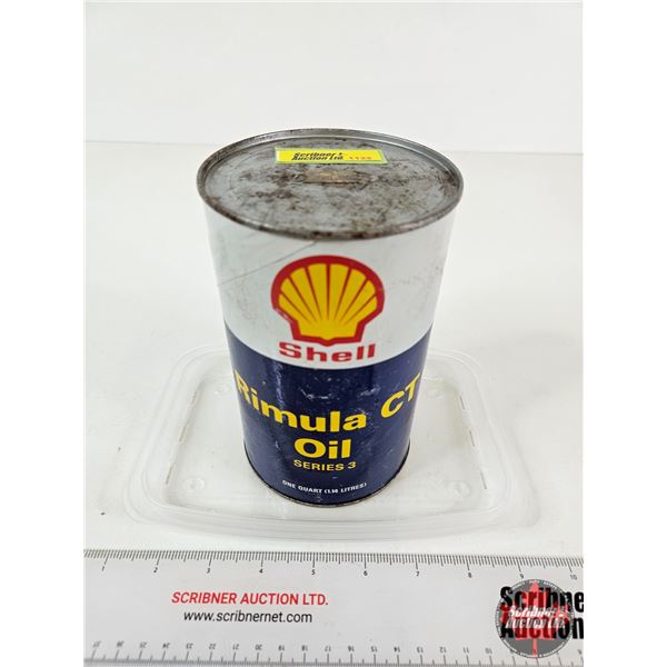 SHELL Rimula CT Oil Can : Series 3 (Cardboard) (Full)  (Note : Leaking) (Measures : 6-1/2"H x 4"Dia)