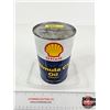 Image 1 : SHELL Rimula CT Oil Can : Series 3 (Cardboard) (Full)  (Note : Leaking) (Measures : 6-1/2"H x 4"Dia)