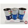 Image 2 : GULF OIL CAN COMBO (3) : - Gulflube XHD - Gulfpride UNI-G (2) (All Measure : 6-1/2"H x 4"Dia)