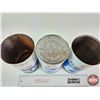 Image 4 : GULF OIL CAN COMBO (3) : - Gulflube XHD - Gulfpride UNI-G (2) (All Measure : 6-1/2"H x 4"Dia)