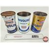 Image 1 : TEXACO OIL CANS (3) : Havoline (All Measure : 6-1/2"H x 4"Dia)