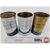 Image 3 : TEXACO OIL CANS (3) : Havoline (All Measure : 6-1/2"H x 4"Dia)