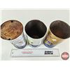 Image 5 : TEXACO OIL CANS (3) : Havoline (All Measure : 6-1/2"H x 4"Dia)