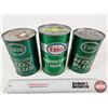 Image 1 : ESSO OIL CANS (3) : (All Full) - Essolube HDX (Measures : 6-1/2"H x 4"Dia) - Essolube HDX Plus (2) (