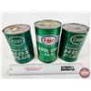Image 3 : ESSO OIL CANS (3) : (All Full) - Essolube HDX (Measures : 6-1/2"H x 4"Dia) - Essolube HDX Plus (2) (
