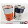 Image 2 : GULF OIL CANS (2) : - Super Plus OW30 Arctic (Cardboard) - Premium 10W-30 Hydrotreated (Both Measure