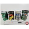 Image 1 : ESSO OIL CANS (4) : - Essolube G - Essolube HDX - Uniflo - Essolube HDX Plus (Tallest Measures : 6-1
