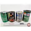 Image 3 : ESSO OIL CANS (4) : - Essolube G - Essolube HDX - Uniflo - Essolube HDX Plus (Tallest Measures : 6-1