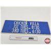 Image 6 : Double Sided Aluminum Sign : " Chicken Villa" (Measures : 8"H x 24"W)
