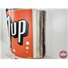 Image 3 : Single-Sided 7 UP Sign (Metal) : Curved & Corrugated (Mounting Brackets on Back) (Measures : 28"H x 
