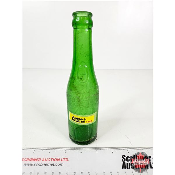Orange Crush Green Bottle : Embossed : (c. 1920's - 1940's) "Orange Crush Bottle Co" (Measures : 8"H
