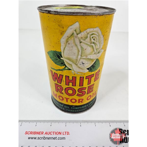 White Rose Oil Can (Measures : 6-1/2"H x 4"Dia)