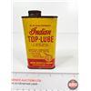 Image 1 : Indian Top - Lube Oil Tin : (FULL) (Made By Indian Motorcycle Company) (Measures : 5"H x 3"W x 1-1/2