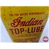 Image 6 : Indian Top - Lube Oil Tin : (FULL) (Made By Indian Motorcycle Company) (Measures : 5"H x 3"W x 1-1/2