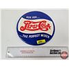 Image 1 : Vintage Pepsi-Cola Button Sign : (Double Dot) (Celluloid over Cardboard) (Measures : 9"Dia)