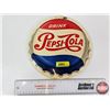 Image 1 : Vintage Pepsi-Cola Bottle Cap Button Sign : (Celluloid over Cardboard) Measures : 9"Dia)