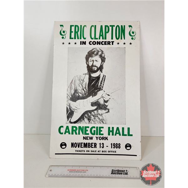 Eric Clapton Concert Cardstock Poster (Measures : 22"H x 14"W)