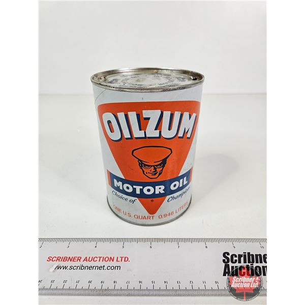OILZUM Motor Oil Can (Cardboard) (Measures : 5-1/2"H x 4"Dia)