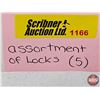 Image 12 : Vintage Padlocks (5) : (Note: One c/w Key)