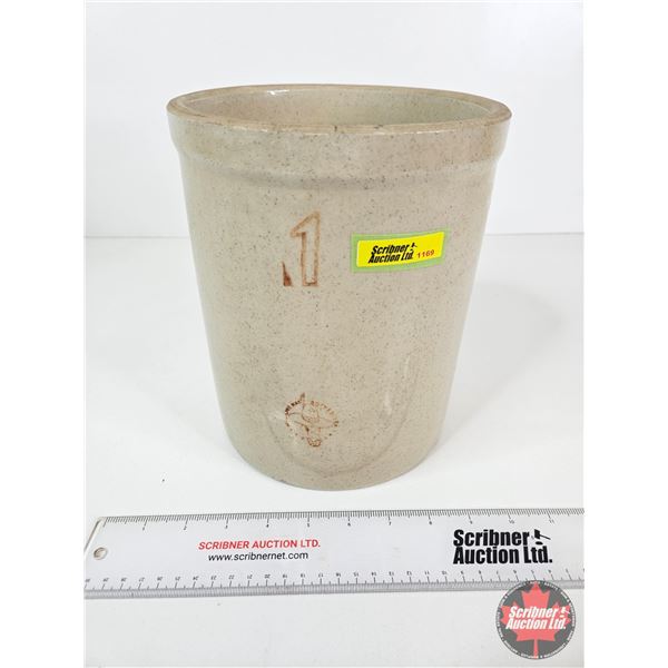 Crock (One Gallon) : Medicine Hat Potteries "Sleepy Indian"