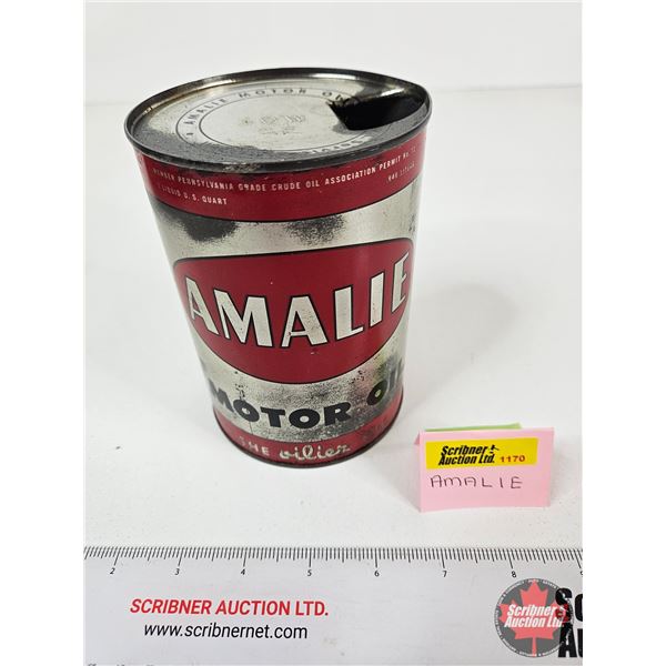 AMALIE Motor Oil Can : "The Oiler" (Measures : 5-1/2"H x 4"Dia)