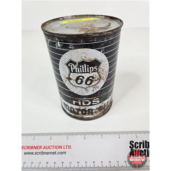 PHILLIPS 66 HDS Motor Oil Can (Measures : 5-1/2"H x 4"Dia)